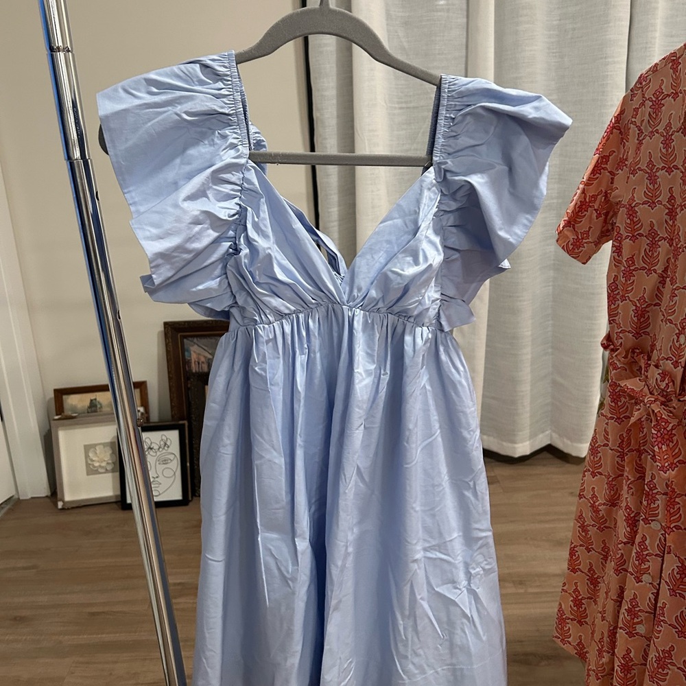 Light Blue Ruffled Dress